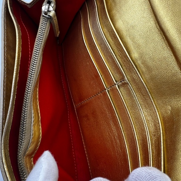 GUC Fendi Gold Zucca Embossed Wallet - Picture 9 of 13